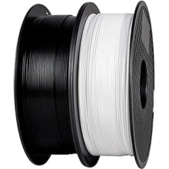 Geeetech PLA Filament 1.75 mm, 3D Printer PLA Filament, 1 kg per Spool, 2 Spools, White/Black