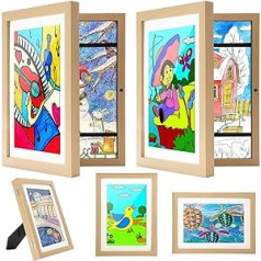 Wikay Pack of 2 Picture Frames Children's Drawings, A4 Fillba Art Photo Frames for Children, Children's Art Frame Front Opening, Art Photo Frame for Opening for Children's Drawings, Art Projects, Home