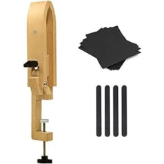 FASTTOBUY Leather Pony Leather Sewing Tool, Adjustable Improved Leather Tool, Crafts DIY Sewing Lacing System, Sewing Clips for Holding Leather When Sewing Leather (Foldable Wooden Clamp)