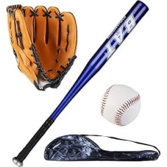 EASY BIG 25 Inch Aluminium Baseball Bat Set with Glove and Baseball for Softball, Punch Training, Pickup Games