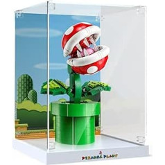 cooldac Acrylic Display Case for Lego 71426 Super Mario Piranha Plant Set, Dustproof Transparent Universal Display Case Compatible with Lego Super Mario 71426 Piranha Plant (The Model Not Included)