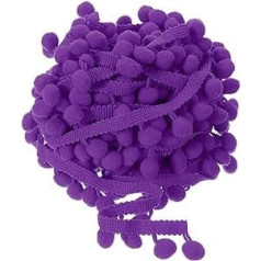 QUARKZMAN 10 Yards Pom Pom Ball Fringe Trim, Ribbon Sewing Accessory DIY Crafts for Home Curtain Clothes Pillow Decoration (12 mm, Purple)