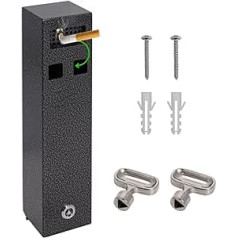 Wall Mounted, Wall Ashtray for Outdoor Use, Lockable, Wall Ashtray Made of Galvanised Sheet, Square for Restaurants, Hotels and Offices (Smoke Grey)