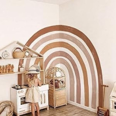 funlife Boho Rainbow Wall Sticker, Fabric Wall Sticker, Fabric Effect, Fabric Wall Picture for Children, Girls, Baby, Tear-Resistant, Waterproof Wall Sticker for Children's Room, Playroom, Boho Rainbow M (200 x 175 cm)