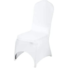 VEVOR 50 Pcs White Chair Covers Polyester Spandex Chair Cover Stretch Slipcovers for Wedding Party Dining Banquet Chair Decoration Covers