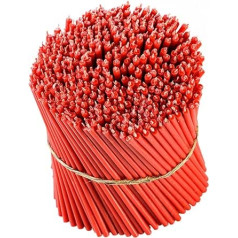 Danilovo Ritual Beeswax Candles (Red) - Orthodox Candles for Prayer Table Decoration Wedding - Non-Toxic, Soot - Drip-Free, Long, Sustainable Products, N120, Height: 16 cm, Diameter 5.4 mm (Pack of