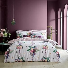 Catherine Lansfield Bridgerton WallFlower Reversible Duvet Cover Set with Pillow Cases - Natural