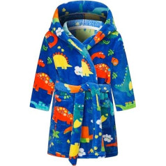 FILOWA Bademantel Kinder Mädchen Jungen Fleece Kinderbademantel mit Kapuze, Flanell Flauschig Morgenmantel Kuschelig Lang Roben Weich Dressing Gown Warm Pyjama Gr.92-128