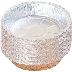 DRYEN 50 Pieces Aluminum Foil Cake Pans 7.1 Inch Aluminum Baking Pans Round Disposable Containers with Angled Walls Durable Aluminum Bakeware