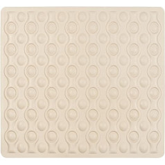 WENKO Rocha Beige Non-Slip Shower Mat with Extra Suction Cups, Natural Rubber, 52 x 54 cm, Beige