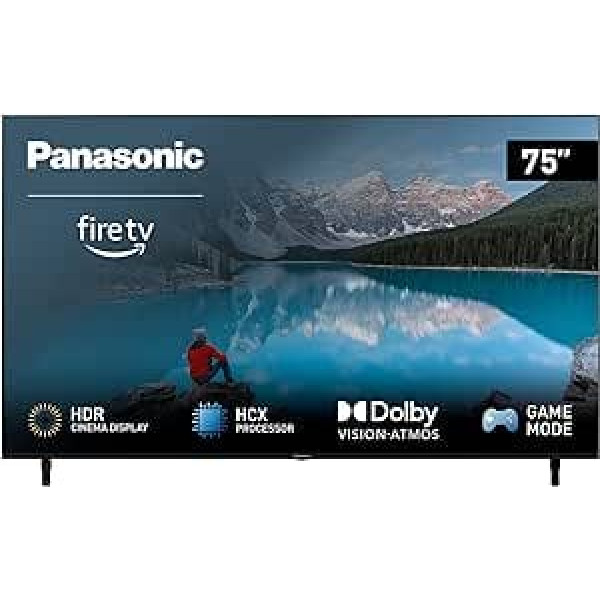 Panasonic TX-75MXW834, 75 Inch 4K Ultra HD LED Smart 2023 TV, High Dynamic Range (HDR), Dolby Atmos & Dolby Vision, Fire TV, Prime Video, Alexa, Netflix, Black