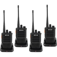 Retevis RB646 IP67 Waterproof Walkie Talkie, PMR446 Portable Small Two-Way Radio, VOX Emergency Alarm USB Charger Handheld Radio for Construction Sites (Black, Pack of 4)