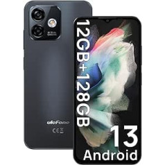 Ulefone Note 16 Pro Mobile Phone Android 13 Smartphone (2023), 12GB + 128GB, 6.52 Inch HD+ 5G WiFi, 50MP + 8MP Dual Camera, 4400mAh, Dual SIM 4G Smartphone Without Contract, Face ID/GPS/OTG/Black