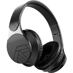 PowerLocus Bluetooth Headphones Over Ear, Wireless Headphones with Hi-Fi Stereo, Headphones with Microphone, Soft Ear Pads, Micro SD/TF, Foldable Headphones for iPhone/iPad/Android/Laptop (Black)