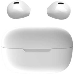 Mini Wireless Bluetooth Earphones Small Headphones Semi In-Ear Headset with Charging Case Hands-Free Kit for iPhone and Android Mobile Phones (White)