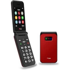 TTfone TT760 Folding Phone 4G with Large Buttons for Seniors and Emergency Button - Unlocked Basic Mobile Phone (Red, with USB Cable)