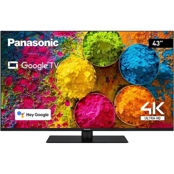 Panasonic TX-43MX700E, 43 Inch 4K Ultra HD LED Smart 2023 TV, High Dynamic Range (HDR), Dolby Atmos & Dolby Vision, Google TV, Google Assistant, Chromecast, Midfoot, Black