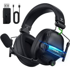 WESEARY WG2 Gaming Headset, Wireless Gaming Headset 2.4GHz for PS5, PS4, PC, Switch, Mac, Bluetooth Headphones 7.1 Stereo Sound Headset with Microphone Noise Cancelling with RGB Light, 50 Hours