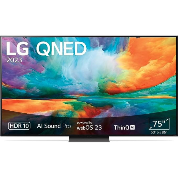 LG 75QNED816RE 190 cm (75 Inch) 4K QNED MiniLED TV (Active HDR, 120 Hz, Smart TV) [Model Year 2023]