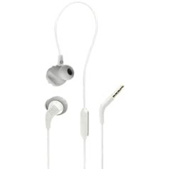 JBL Endurance Run 2 - Sweat Resistant In-Ear Sports Headphones in White - With Built-in Hands-Free Calling and Cable