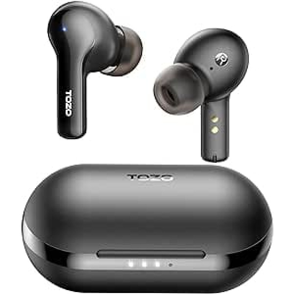 TOZO A2 Bluetooth Headphones, Wireless Bluetooth 5.3 Headphones with Built-in Microphone, Penetrating Premium Sound with Origx Acoustics, Wireless Earphones with Remote Connection Bluetooth, Black