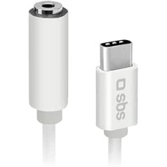 SBS Audio Adapter, 3.5mm Female to USB-C Male Metal Connectors for Smartphone, Headphones, Hi-Fi Stereo, Speakers and Earphones, 9cm Cable for Music and Calls