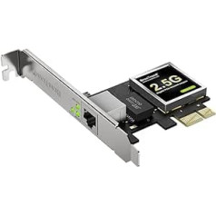 BrosTrend 2.5GBase-T PCIe Network Card, Gigabit Ethernet LAN Card with Extra Low Profile, PCI Express Network Adapter Compatible with Windows 11/10/8.1/8/7/XP/2000, Windows Server
