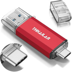 THKAILAR USB Stick 256 GB USB 3.0 Memory Stick Thumb Drive C for External Storage Data, Pen Drive Flash Drive for Android Phones / PC / Galaxy / MacBook Pro (Red)