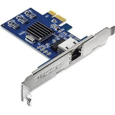 TRENDnet TEG-25GECTX PCIe 2.5Gbase-T Network Adapter, Converts PCie Slot to 2.5G Ethernet Port, 802.1Q VLAN Tagging, Standard and Discrete Media Included, 9KB Jumbo Frames