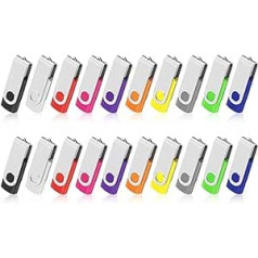 AreTop 1GO 20 Pcs USB 2.0 Flash Drive Rotating USB 2.0 Flash Drive for PC Laptop Car