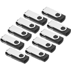 USB Sticks 8 GB Pack of 10, AreTop USB 2.0 8 GB 10 Pieces 360 Degree USB Stick High Speed Data Storage Memory Stick (Black)