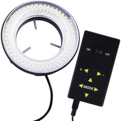 144 Makro-LED-Ringblitz und Ringlicht 4-Zone Ring Licht Mikroskop Kamera Foto Video 198mm Aussen 61mm Inner 20000Lux 6400K Foto Lampe Ring Leuchtstoff Blitzlicht Ringblitzleuchte
