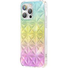 Kingxbar Korpuss, vāciņš priekš iPhone 14 Pro, aizmugurējais vāciņš, Miya Series, varavīksne