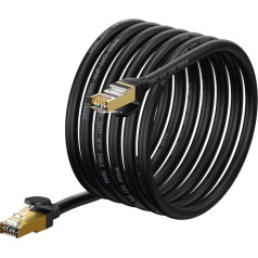 Ātrs tīkla ielāpu vads RJ45 10Gbps Cat 7 Speed Seven 5 m melns