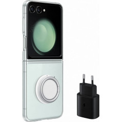 Samsung 2in1 caurspīdīgs silikona maciņš Samsung Galaxy Z Flip 5 + USB-C 25W sienas lādētājs