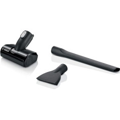 Bosch BHZUKIT Accessory Set, Suitable for All Unlimited Cordless Vacuum Cleaners, Mini Turbo Nozzle, Mattress Nozzle, Extra Long Crevice Tool, Practical Storage Box, Black
