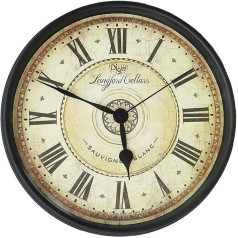 Attoe Wall Clock, 30 cm Metal Wall Clock, European Style, Retro Vintage Clock, Non Ticking, Quiet, Battery Operated with HD Glass, Easy to Read for Interior/Living Room/Kitchen/Bedroom