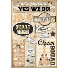 USA Product Cheerleader Cardstock Sticker 5.5 X9Cheer Camp