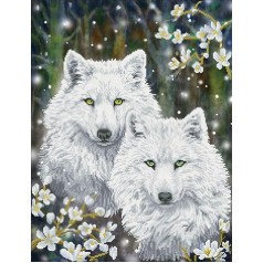 Diamond Dotz DD12-047 Winter Wolves 20 x 26 Inch Diamond Painting Diamond Painting DIY Sparkling Picture for Kids Adults
