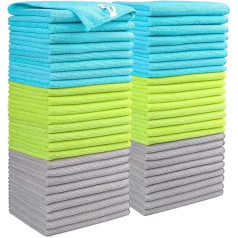 Aidea Microfibre Cleaning Cloths, Pack of 50, Microfibre Cloths, Dish Towels, Cleaning Cloths, Window Cloths, Soft, Very Absorbent, Lint-Free, Streak-Free, for Home, Kitchen, Car, 30 x 40 cm