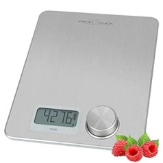 ProfiCook® PC-KW 1263 Kitchen Scales without Batteries | Digital Kitchen Scales with Kinetic Energy Measuring Range of 1 g - 5 kg and Large Display | with Tare Function and Various Measuring Units