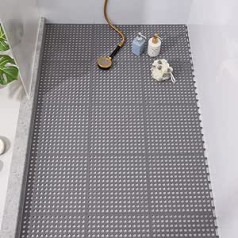 uyoyous Non-Slip Shower Mat, Pack of 24, Non-Slip Shower Mat, 30 x 30 cm, Antibacterial Shower Mat, Non-Slip Shower Tray Mat with Massage Ball (Grey, 2.16 m²)