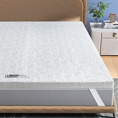 BedStory Topper 180 x 200 cm, 7 cm Height H2 & H3 Mattress Topper, 7-Zone Mattress Topper Made of Cold Foam, Mattress Topper for Box Spring Bed, Caravan Sofa Bed, Washable Cover White