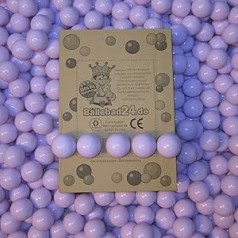 200 Balls, Organic Plastic Ball Pit Balls Made of Renewable Sugar Cane, Raw Materials, 6 cm Diameter, Nursery and Commercial Quality, Lilac