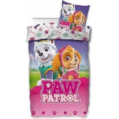 Girls' Bed Linen Paw Patrol Bed Linen 135 x 200 cm 80 x 80 cm Pillow Cover Cotton Children's Bed Linen Duvet Cover Girls Oeko-Tex Standard German Size