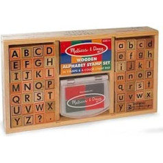 Alphabets: Wooden Stamp Set + FREE Melissa & Doug Scratch Art Mini-Pad Bundle [35576]