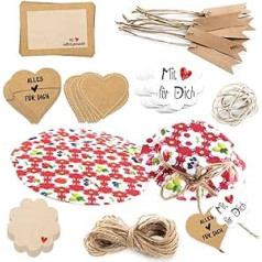 Logbuch-Verlag Stickers Jam Jars Preserved Labels Jam Doilies Preserving Decoration Self-Adhesive Kitchen Labels Homemade 81 Pieces