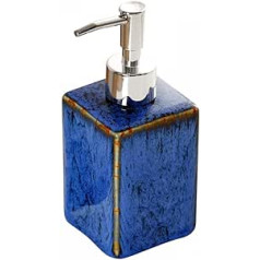 Hand Soap Dispenser Oven Variable Glaze Lotion Dispenser Dish Soap Dispenser Ceramic Soap Dispenser for Bathroom Kitchen 334 ml (Blue)