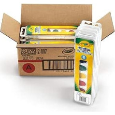 Crayola 8 Pan Set Washable Watercolours, Safe for Kids - Includes Brushes - 24 Pack