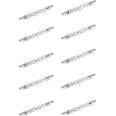 Candelastika Pack of 10 Halogen R7s 400 W 118 mm 827 220-240 V 8600 Lumen Warm White Dimmable - R7s Light Bulb - Halogen Rod - R7s 118 mm - Halogen Bulb